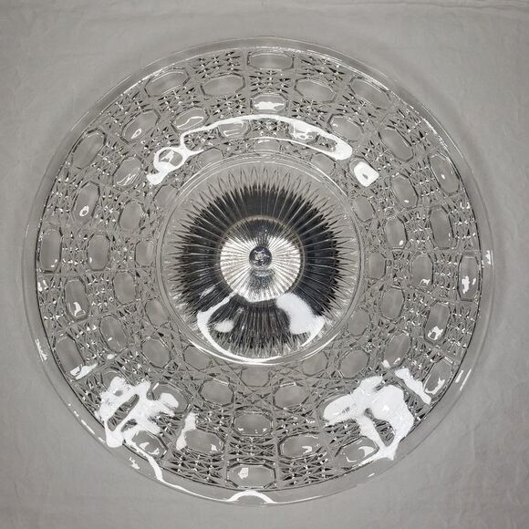 Edwardian crystal cake platter - Picture 1 of 9